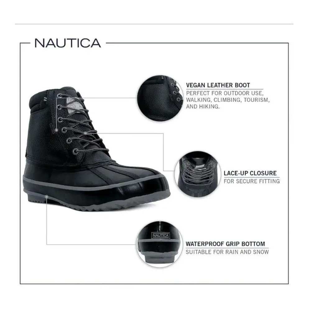 NAUTICA Mens Duck Waterproof Shell Snow & Rain Boot sz 12 Wide NEW # M358